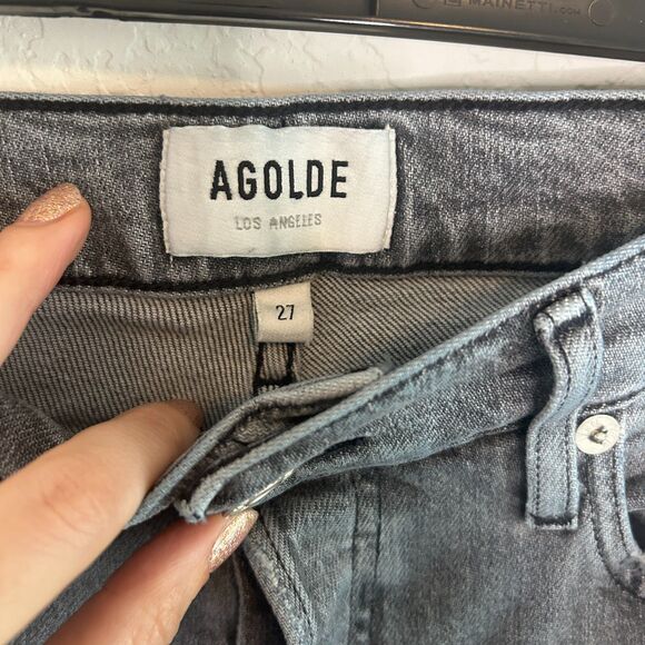 AGOLDE Nico High Rise Slim Jeans Gray Risk Sz 27 - Picture 7 of 10